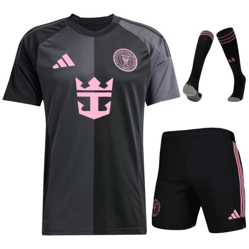Set Trasferta Inter Miami 2025/26 per Bambini – Nero e Rosa Audace